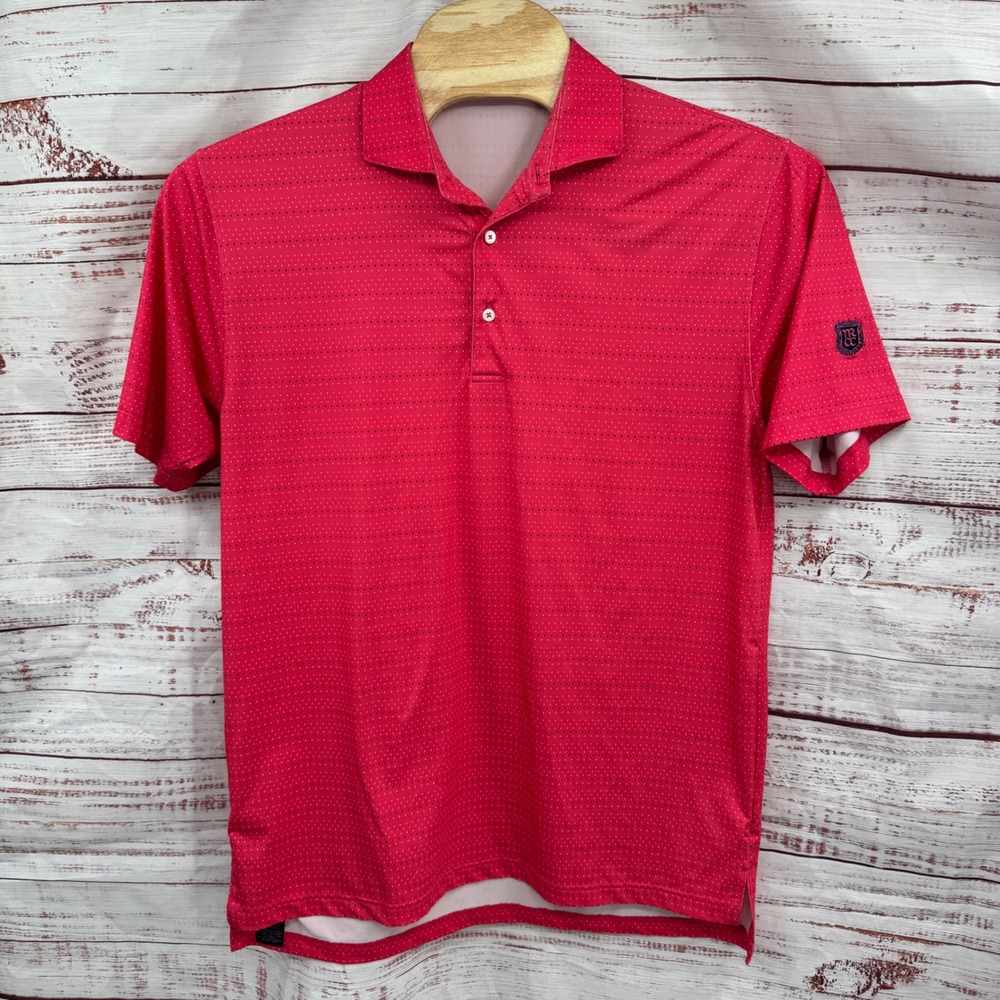 Turtleson Golf Polo Shirt Mens Large Micro Floral Print Short Sleeve Performance